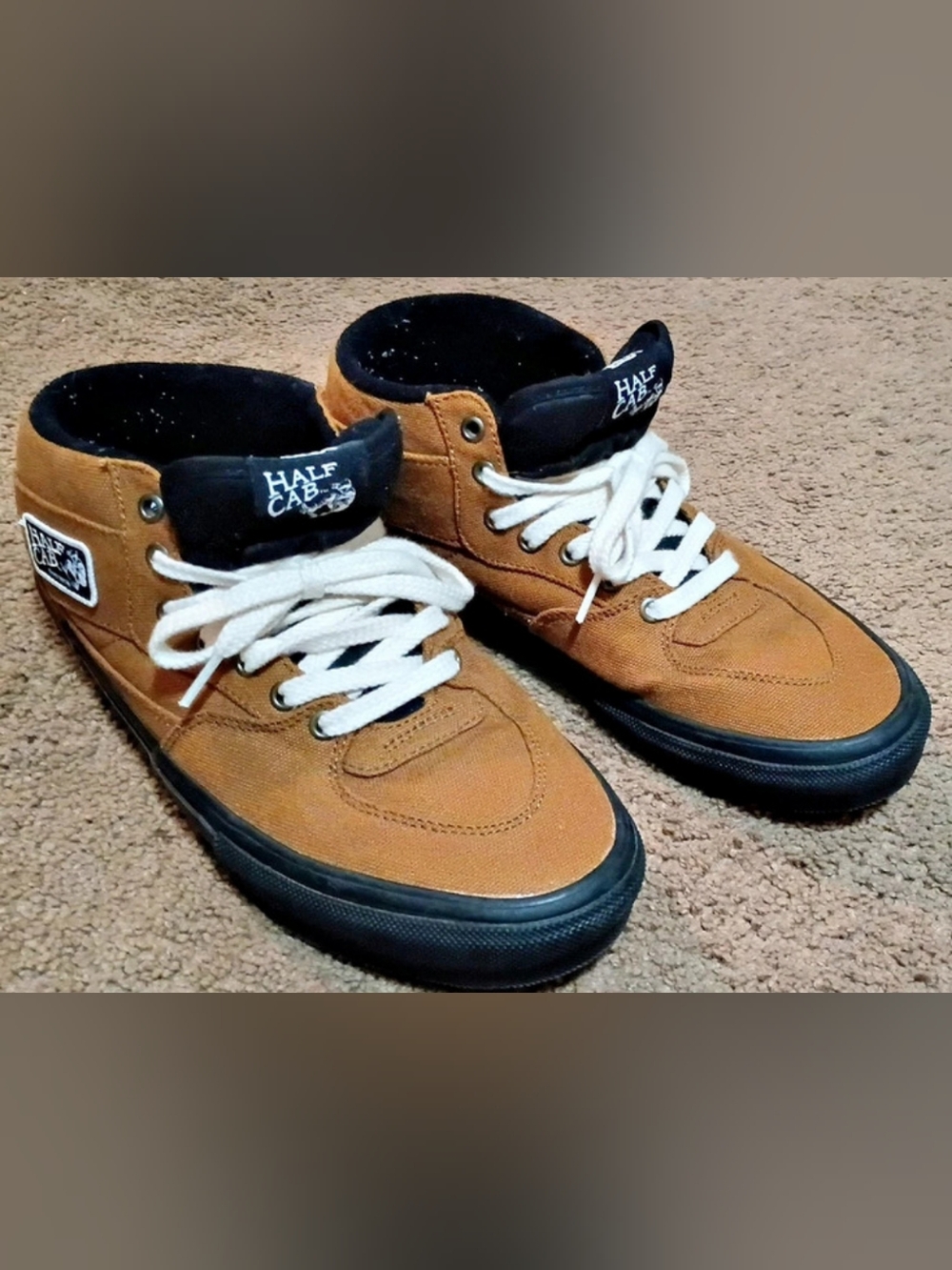 Vans Half Cab PopCush Skate Sneakers Brown & Black